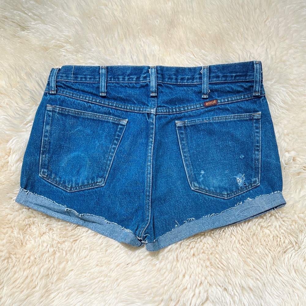 VINTAGE RUSTLER CUFFED DENIM SHORTS